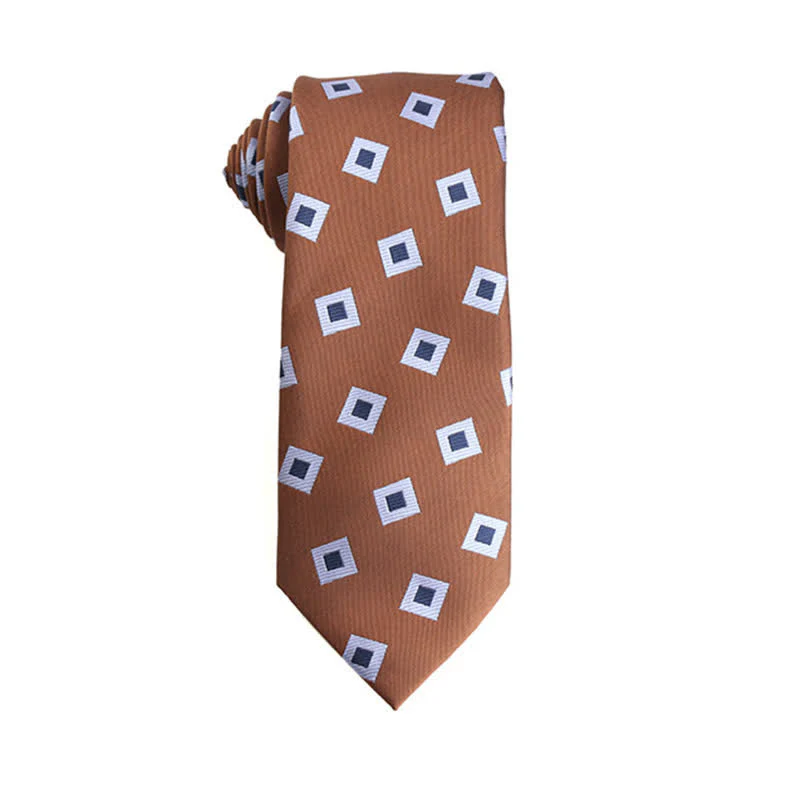 Men's Orange-Red Series Micro Motifs Necktie - Image 6