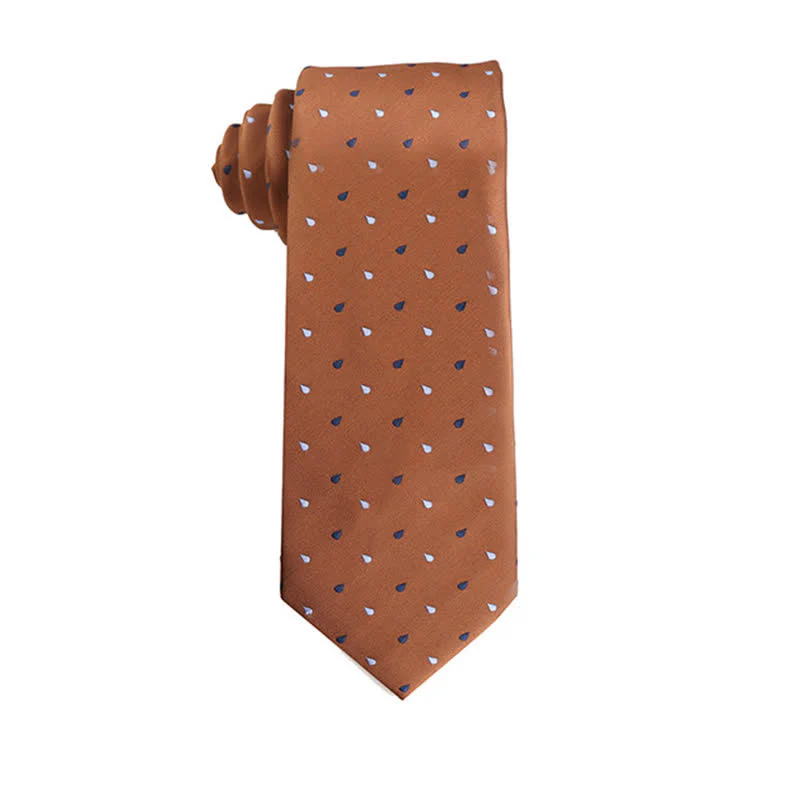 Men's Orange-Red Series Micro Motifs Necktie - Image 8