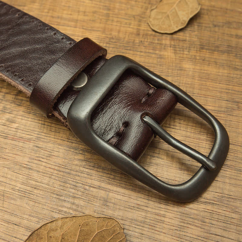 Men's Retro Handmade Trousers Leather Belt - Image 4
