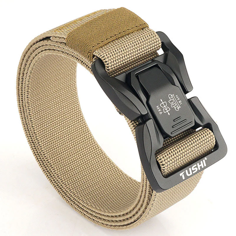 Men's Outdoor Tactical Belt Elastic Quick Release Waistband - Image 11