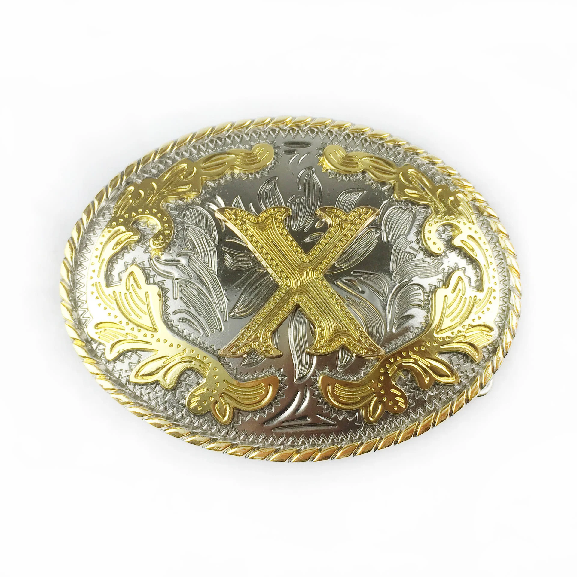 Men's Oval Golden Carved Letter Buckle Leather Belt - Image 25