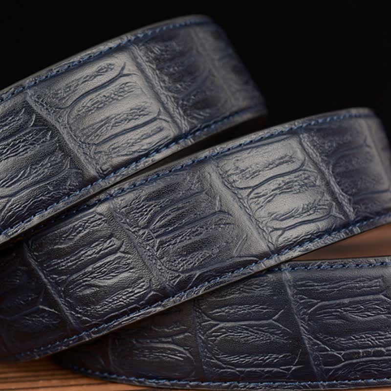 Men's Pack Of Wolves Crocodile Pattern Leather Belt - Image 7