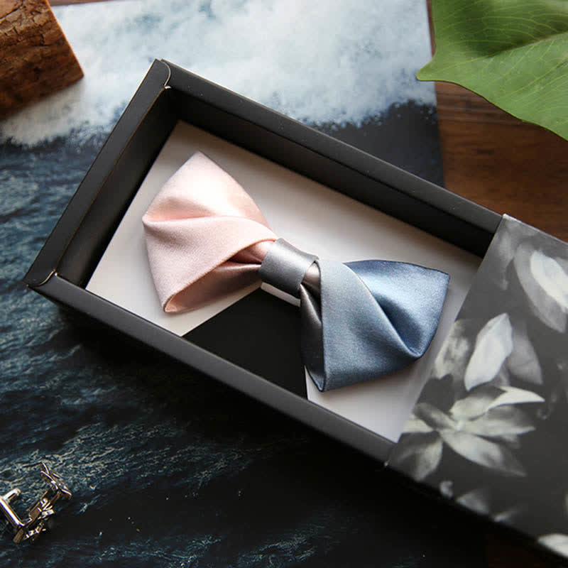 Men's Pink & Blue Color Gradient Bow Tie - Image 7