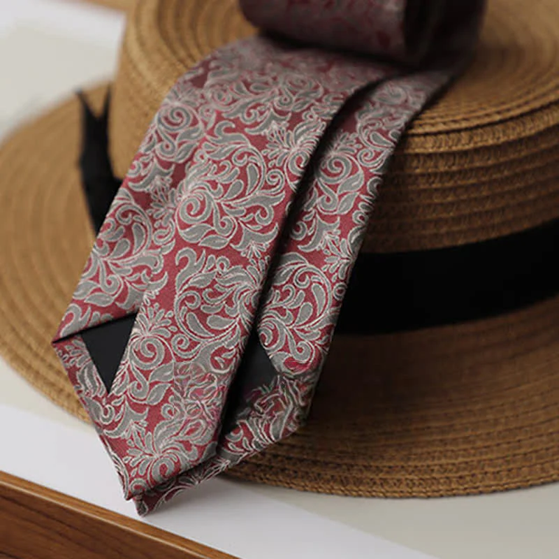 Men's Pink & Gray Exotic Mystery Vines Necktie - Image 3