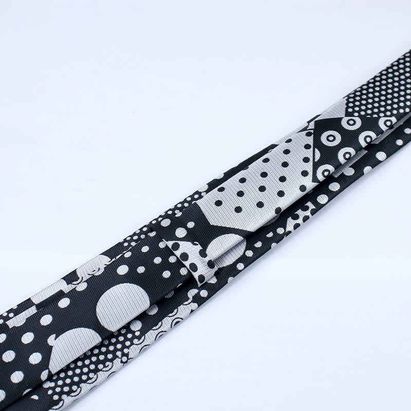 Men's Polka Dot Black And White Necktie - Image 8