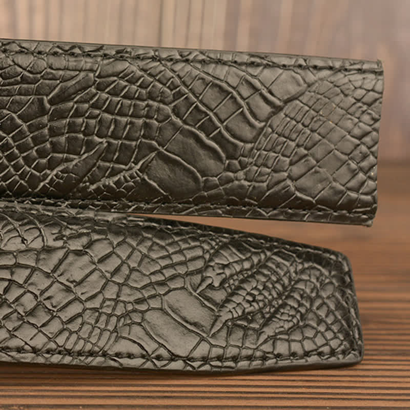 Men's Punk Elephant Alligator Pattern Leather Belt - Image 11