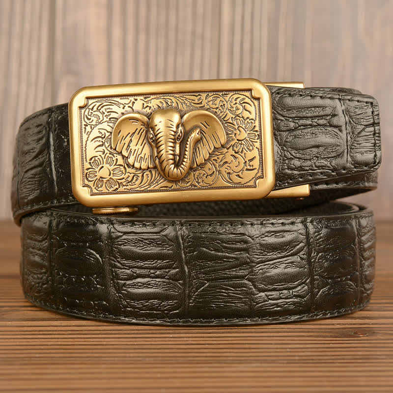 Men's Punk Elephant Alligator Pattern Leather Belt - Image 18