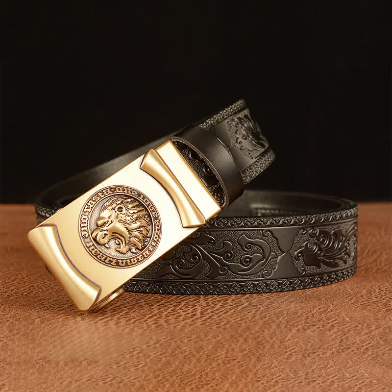 Men's Punk Lion Head Leather Belt - Image 11