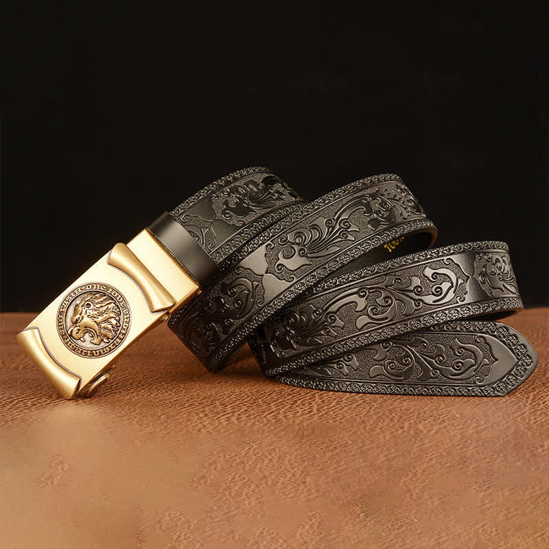 Men's Punk Lion Head Leather Belt - Image 12