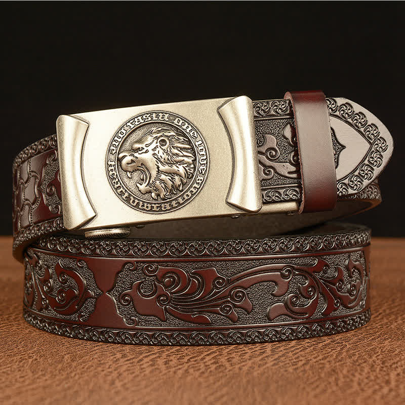 Men's Punk Lion Head Leather Belt - Image 13