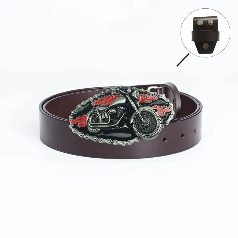 Men's Punk Locomotive Motorcycle Leather Belt - Image 22