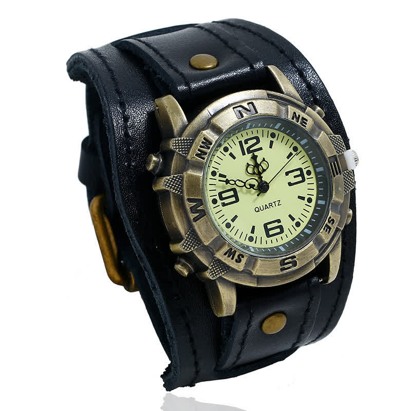 Men's Punk Retro Fashion Cuff Leather Watch - Image 11