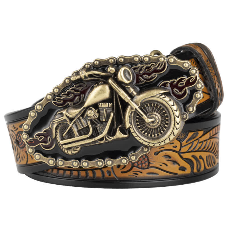 Men's Punk Rock Motorcycle Biker Leather Belt - Image 11