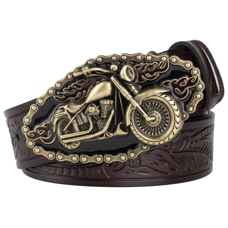 Men's Punk Rock Motorcycle Biker Leather Belt - Image 13