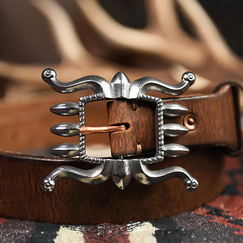 Men's Punk Trendy Cool Octopus Buckle Leather Belt - Image 4