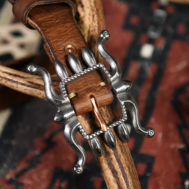Men's Punk Trendy Cool Octopus Buckle Leather Belt - Image 5