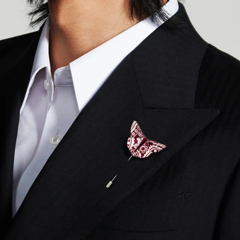 Men's Red & White Cashew Polka Dot Printed Bow Tie - Image 4