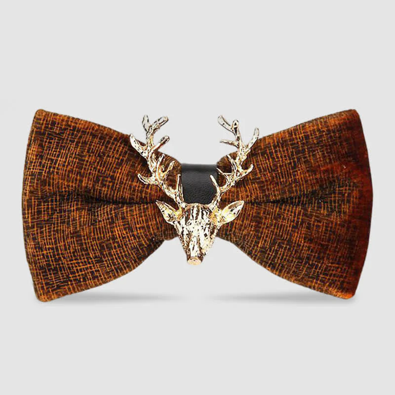 Men's Reindeer Head Velvet Bow Tie - Image 23