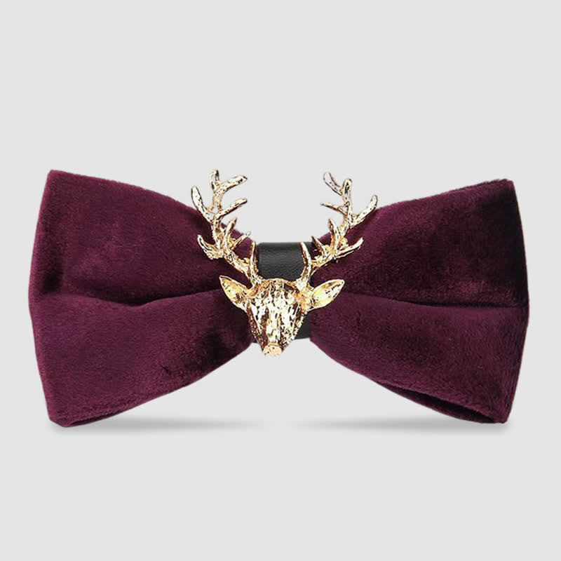 Men's Reindeer Head Velvet Bow Tie - Image 9