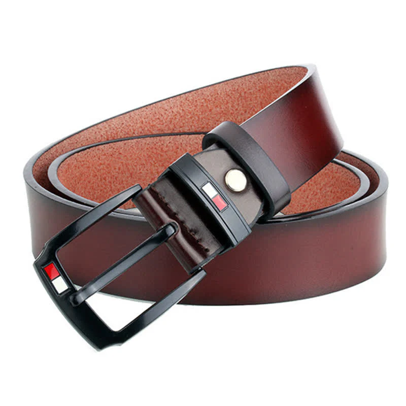 Men's Retro Black Buckle Leather Belt - Image 10