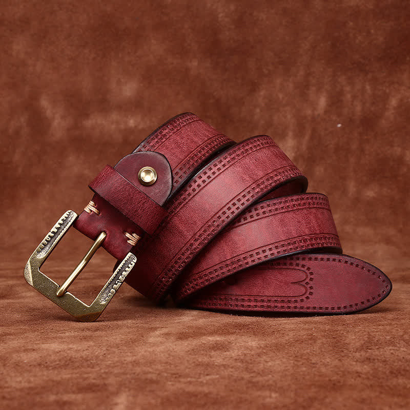 Men's Retro Distressed Casual Jean Leather Belt - Image 12