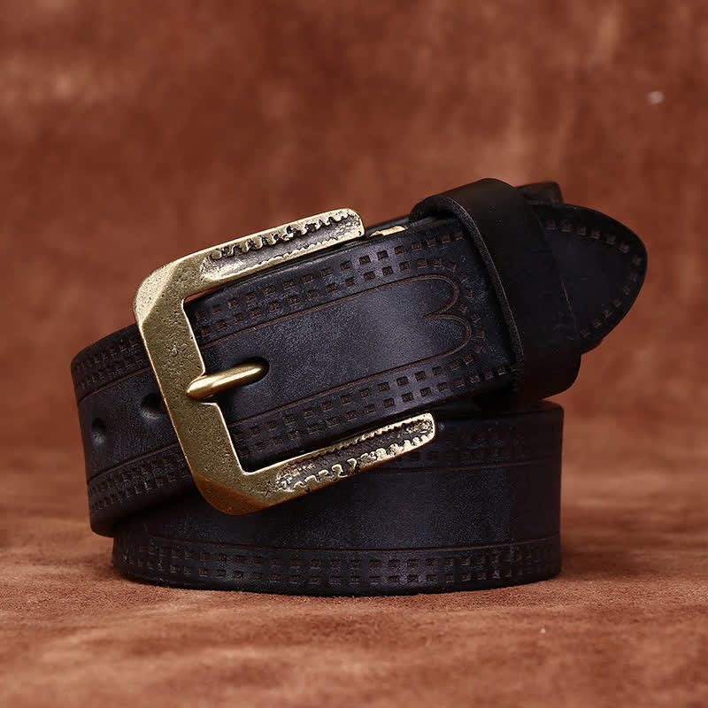Men's Retro Distressed Casual Jean Leather Belt - Image 9