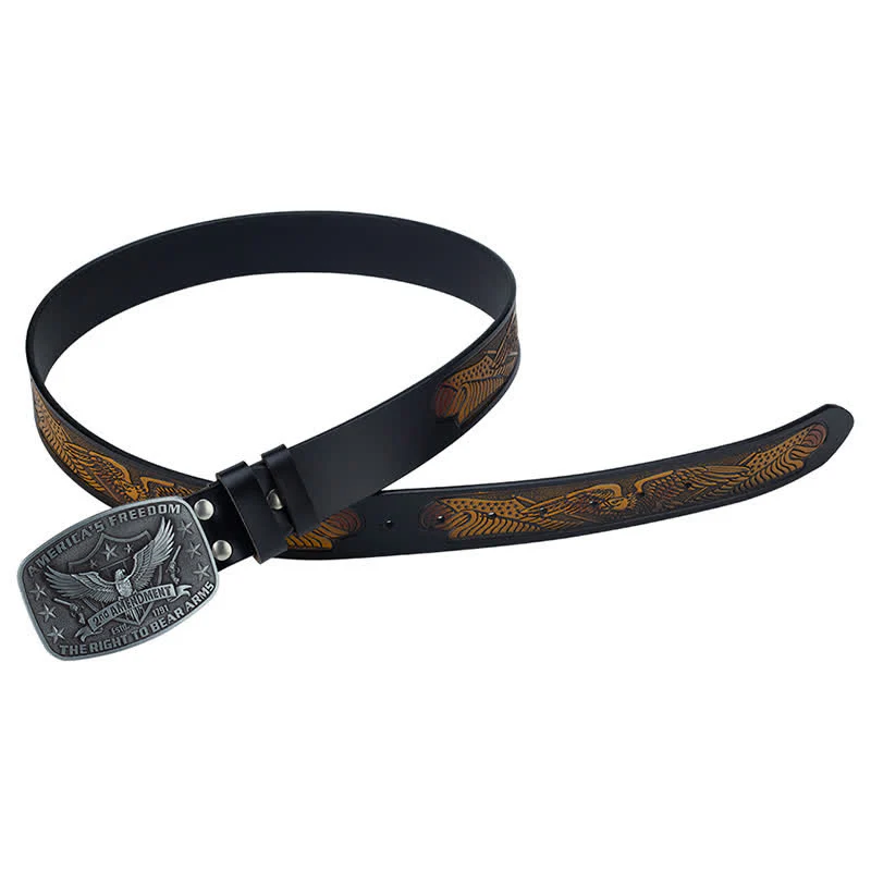 Men's Retro Eagle America's Freedom Leather Belt - Image 2