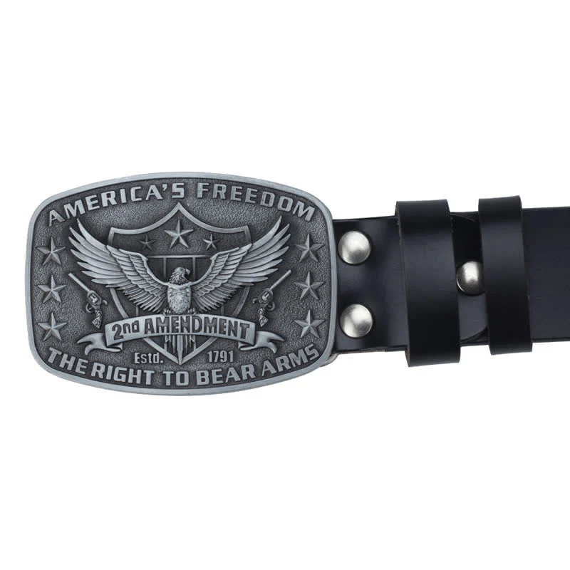 Men's Retro Eagle America's Freedom Leather Belt - Image 4