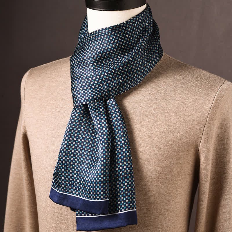 Men's Retro Ethnic Style Long Pure Silk Scarf - Image 4