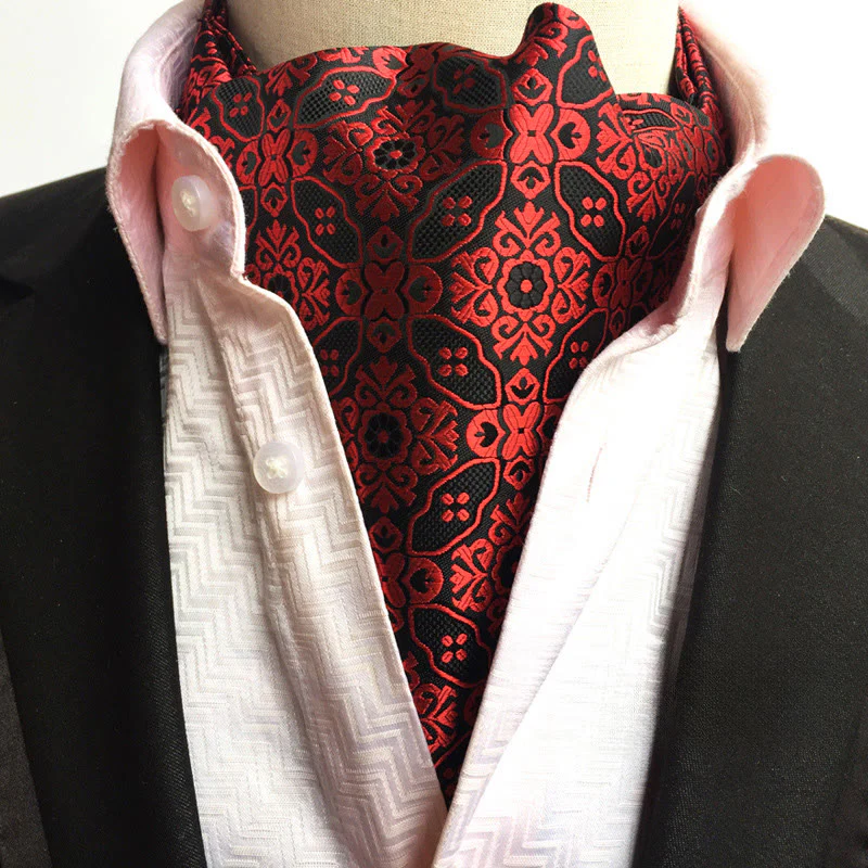 Men's Retro Geometric Floral Print Multi-Color Scarf Cravat - Image 21