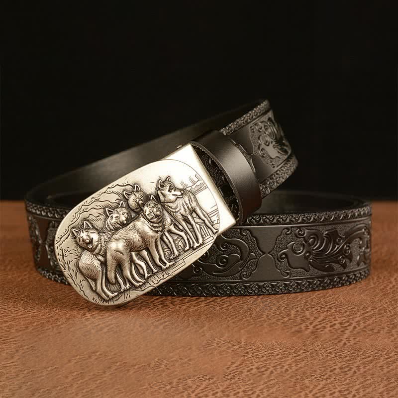 Men's Retro Pack Of Wolves Leather Belt - Image 16