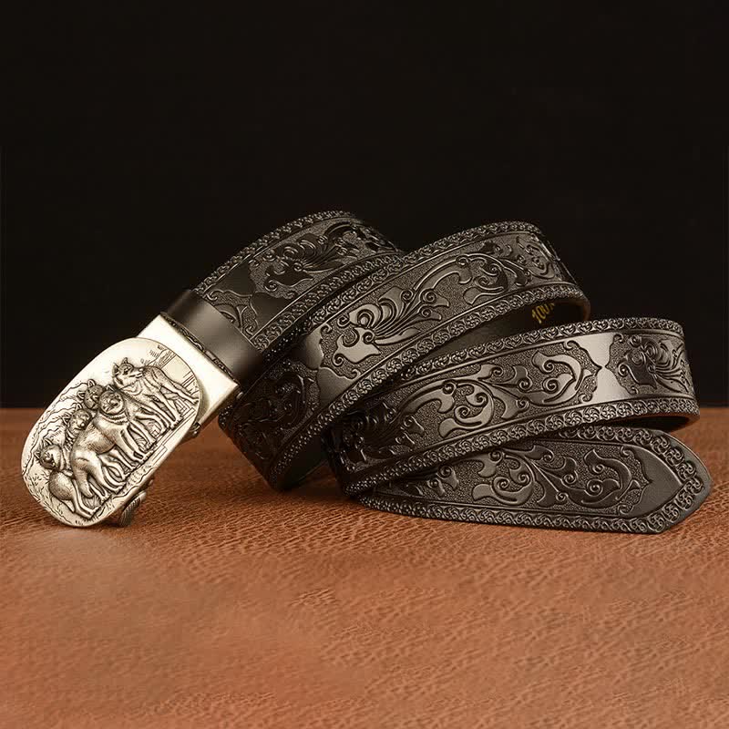 Men's Retro Pack Of Wolves Leather Belt - Image 17