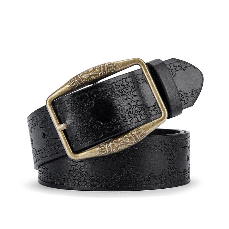 Men's Retro Pattern Decorative Buckle Leather Belt - Image 3