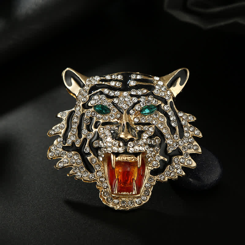 Men's Retro Tiger Head Brooch - Image 2