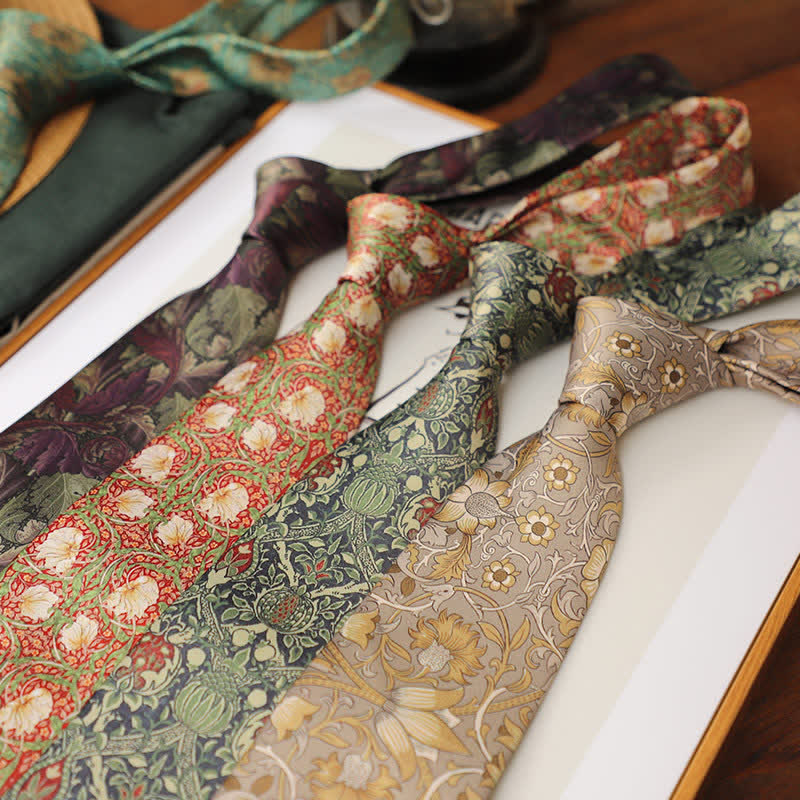 Men's Retro Timeless Floral Printed Bloom Necktie - Image 2