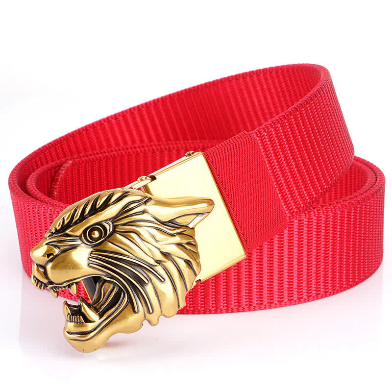 Men's Roaring Tiger Head Nylon Belt - Image 15