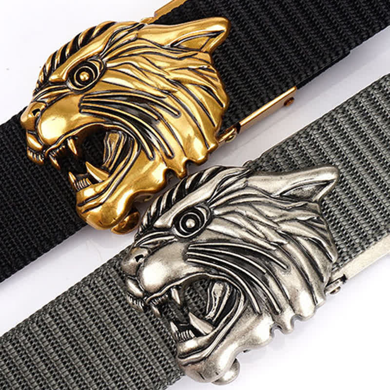 Men's Roaring Tiger Head Nylon Belt - Image 3