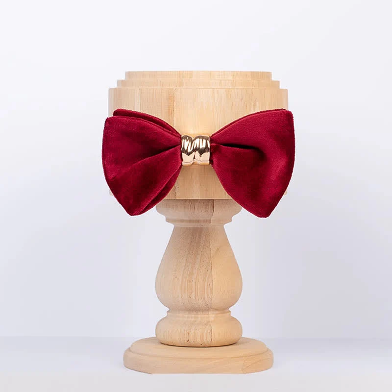 Men's Rose-gold Metal Velvet Butterfly Style Bow Tie - Image 8