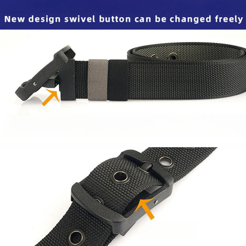 Men's Rotatable Alloy Buckle Belt Reversible Military Belt - Image 6