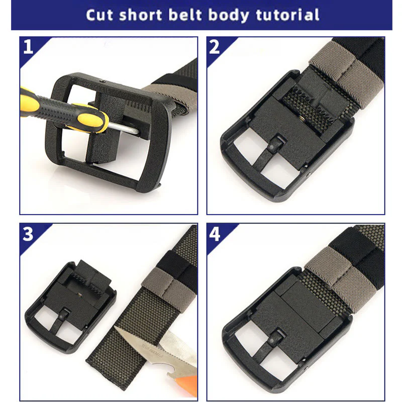 Men's Rotatable Alloy Buckle Belt Reversible Military Belt - Image 7