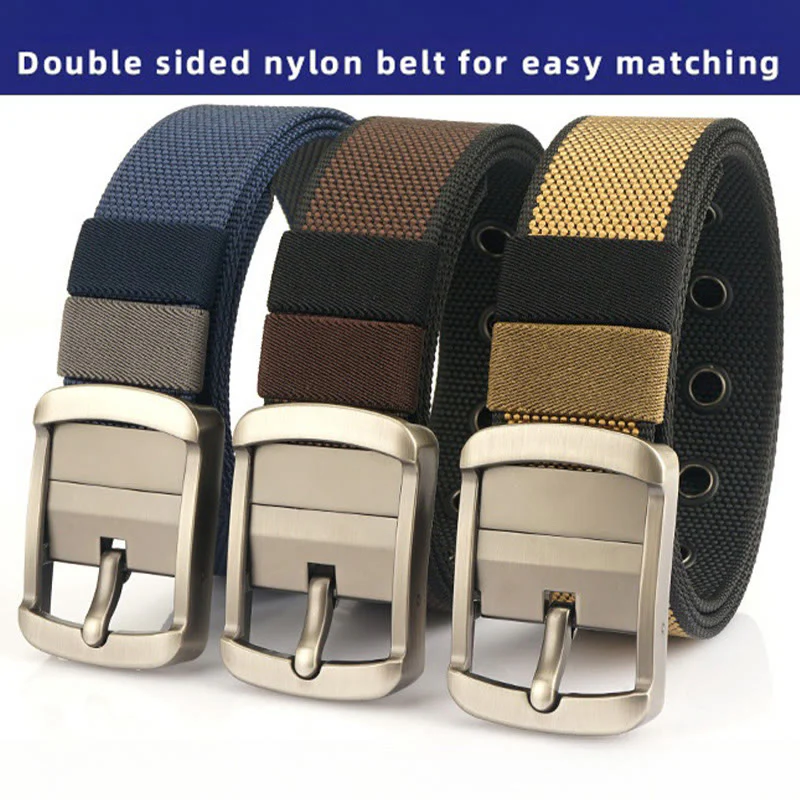 Men's Rotatable Alloy Buckle Belt Reversible Military Belt - Image 8