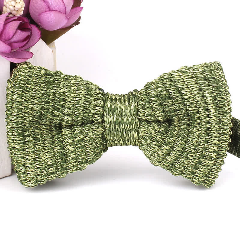 Men's Rustic Leisure Tie-dye Knitted Bow Tie - Image 7