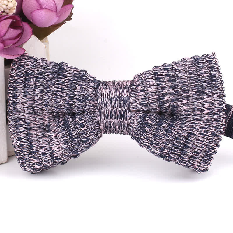 Men's Rustic Leisure Tie-dye Knitted Bow Tie - Image 9