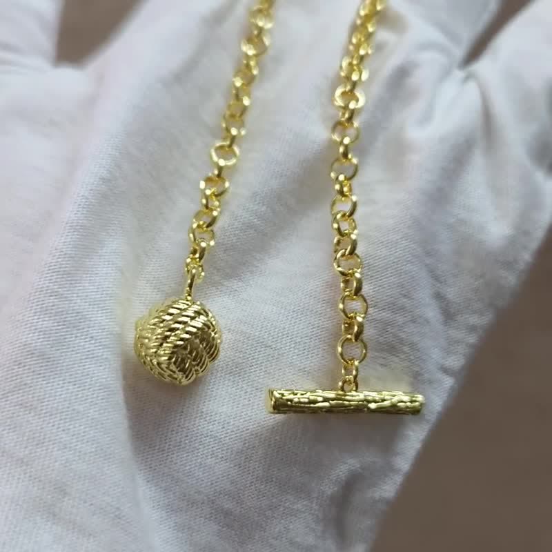 Men's Sailor Knot Lapel Chain Collar Brooch with Hanging Chain - Image 5