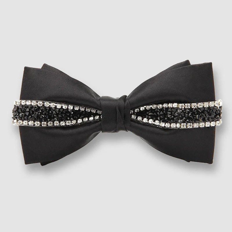 Men's Satin With Sparkling Textured Embellishment Bow tie - Image 3