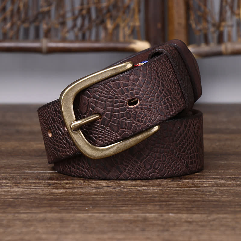Men's Serpentine Snakeskin Grain Leather Belt - Image 6