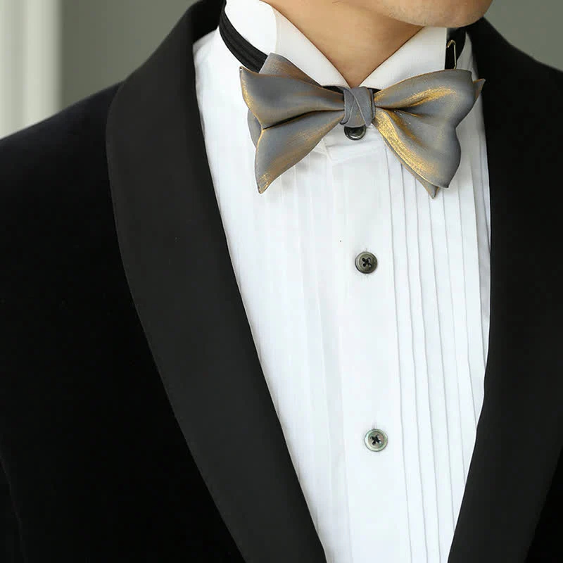 Men's Shining Fish Tail Shape Wedding Suit Bow Tie - Image 2