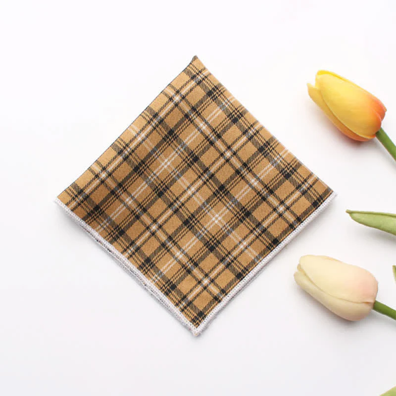 Men's Simple Checked Cotton Pocket Square - Image 9