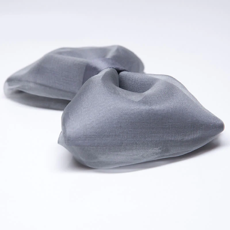 Men's Simple Gentleman Grey Organza Bow Tie - Image 3