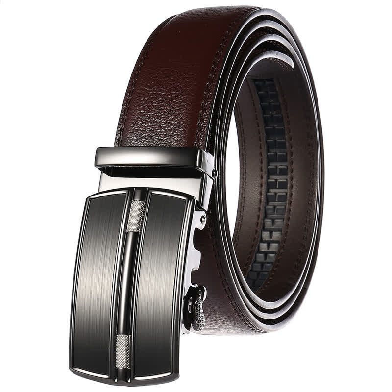 Men's Simple Hollow Automatic Buckle Leather Belt - Image 6